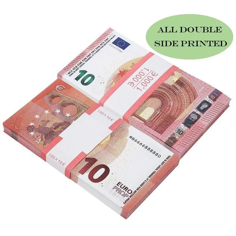 Prop di alta qualità all'ingrosso Euro 10 20 50 100 Monete False Billet Film Money che sembra una vera collezione e regali da gioco euro e regali