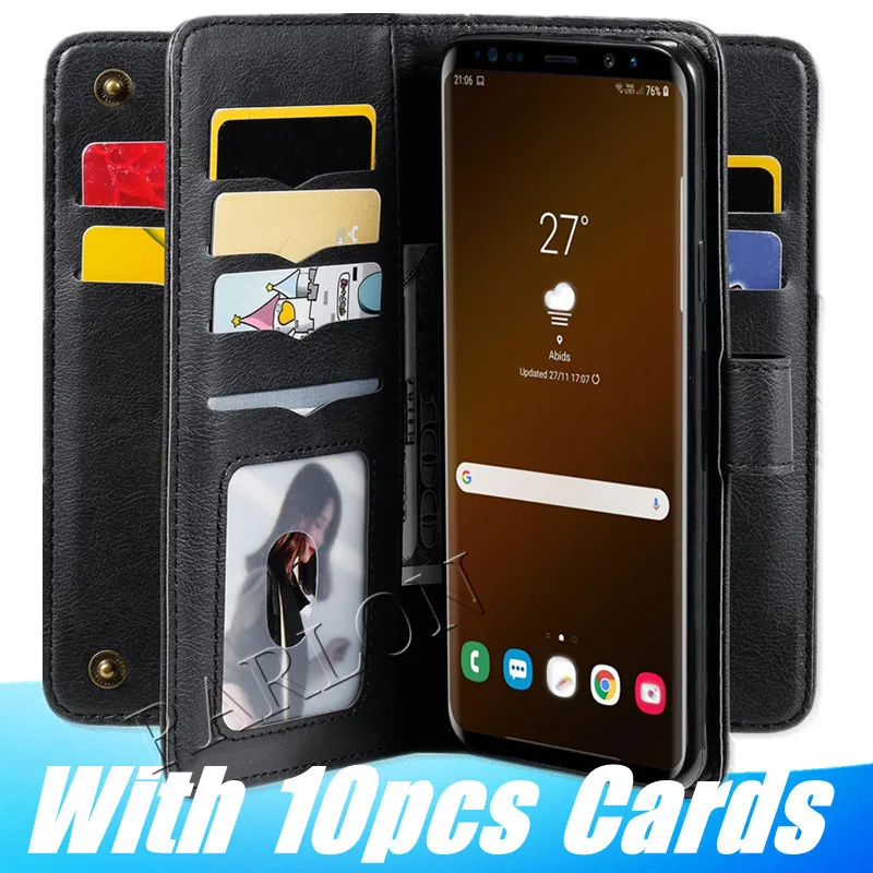 Leather Wallet Magnetic Double layer Cover Cases For IPhone 14 13 12 11 pro Max Xs xr 6 7 8 Samsung Galaxy S22 Ultra S21 FE S20 Plus A13 M52 A82 A72 A52 A42 A32 A02S A71 A51