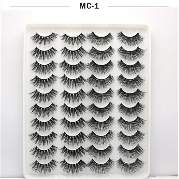 Newest Imitated Mink eyelashes1 box of 20 sets of 3D False Eyelashes Soft Natural Thick Fake Eyelash Eye Lashes