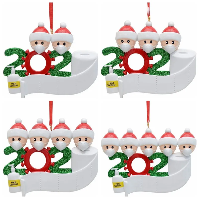 PVC Karantina Noel Süs Dekorasyon Noel ağacı maskesi El Sanitized GGA3682 ile Süs Of Hediye Kişiselleştirilmiş Ailesi asılı olan