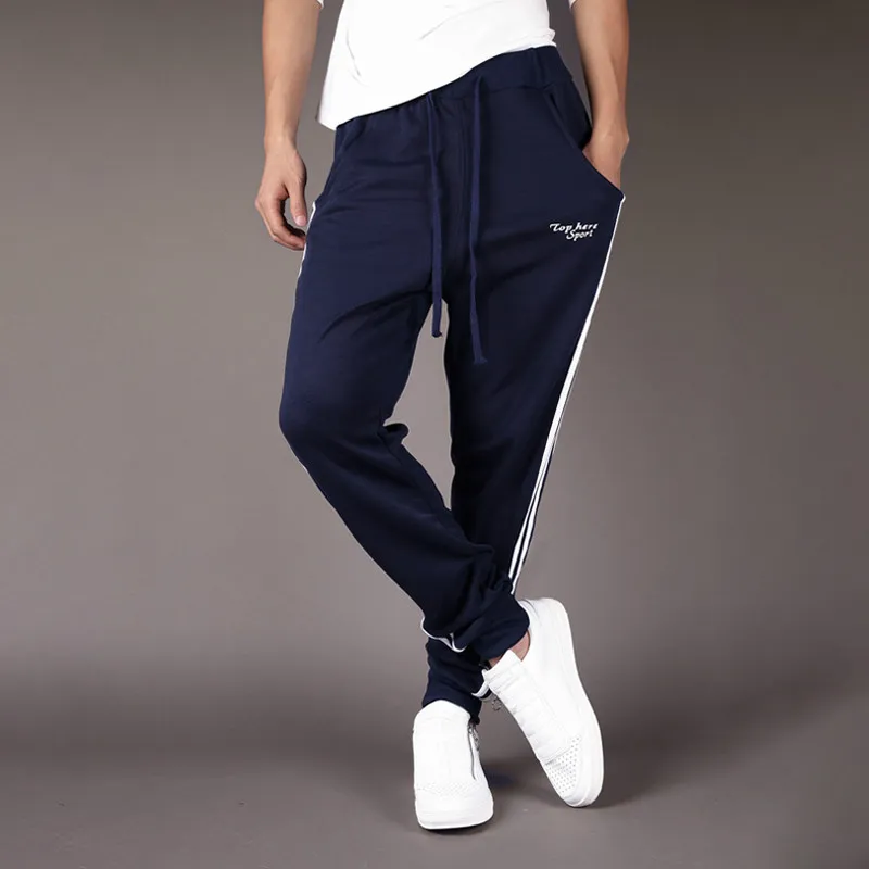 Mode- Pantalons de sport Sweat-shirt décontracté pour hommes Slim Reliure Pieds Ruban latéral Impression Sports Running Loose Capris Vente chaude