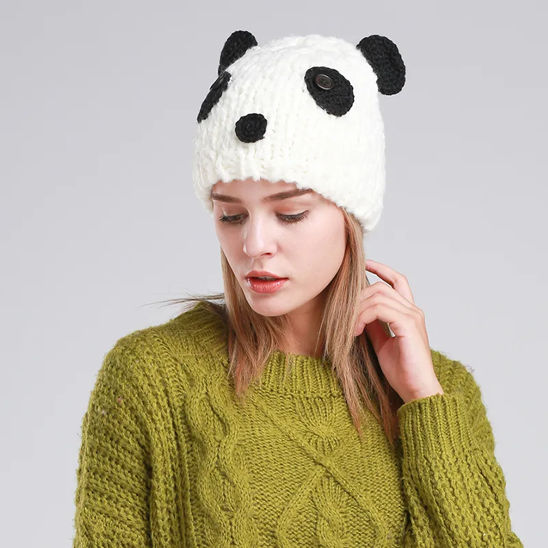 Bonnet Crâne Casquettes Mignon Panda Bonnets Chapeaux D'hiver Pour Les  Femmes Bonnet Chapeau Nouveauté Bonnet Femme1176c