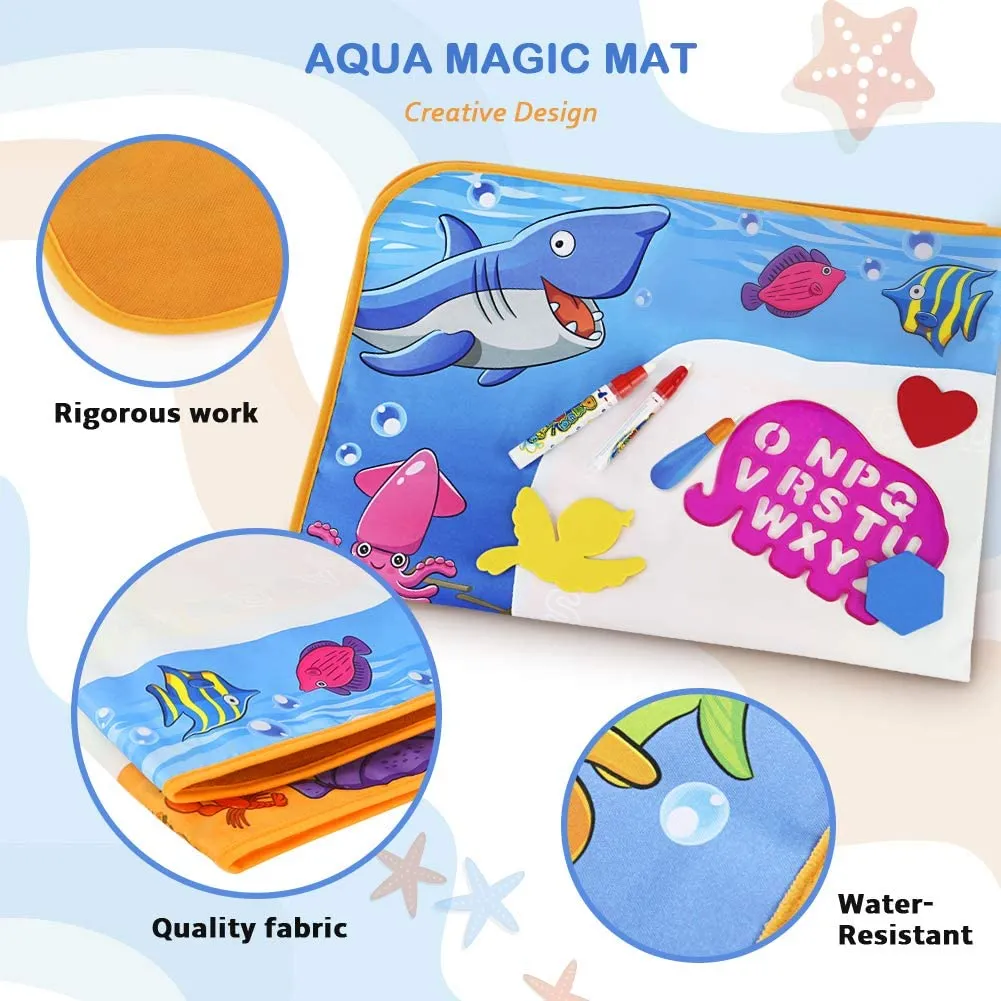 Kids Water Drawing Aqua Doodle Home Mat Pad Painting Board Magic Pen Toys  Gift