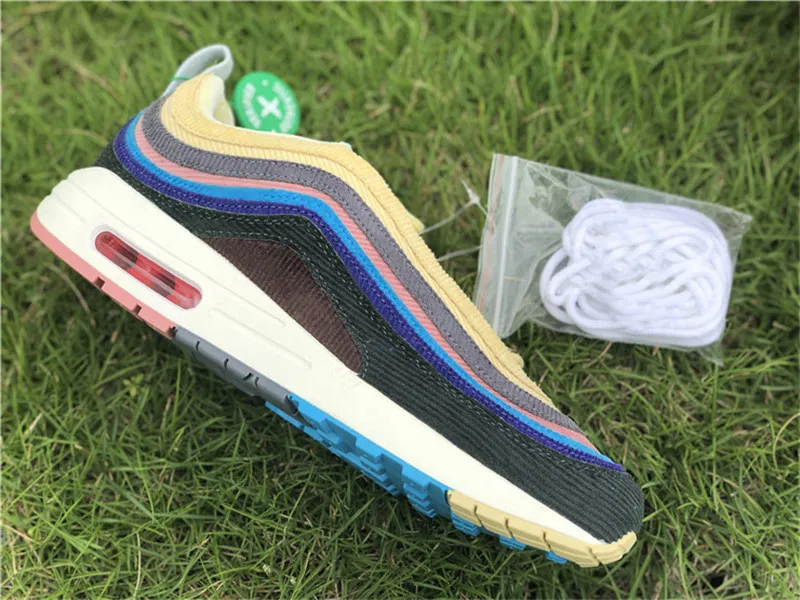 Äkta Sean Wotherspoon 1/97 VF SW Man löparskor Dam 2018 Release Lemon Corduroy Rainbow Zapatos Sneakers Med Original Box US5-13