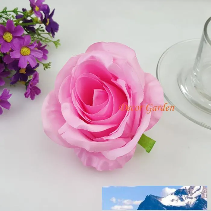 9Couleurs ! 9 CM DIY Artificielle Rose Fleur Têtes Soie Fleur Décorative Supermarché Fond DIY Route Led Mariage Mur Fleur Bouquet FR05