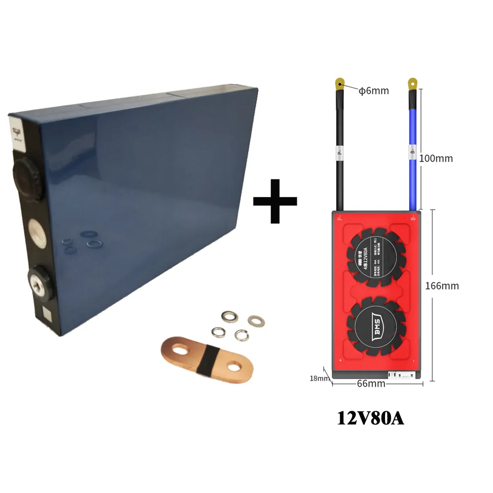 16 STKS 3.2V 72AH CALB LIFEPO4 batterij 2020 Nieuwe rang Een lithium ijzeren fosfaat zonne-energie met 12V 80AH BMS