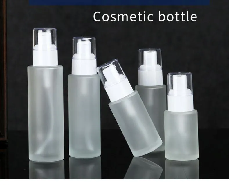 20ml 30ml 40ml 60ml 80ml 100ml 120ml Frosted Glass Cosmetic Bottle Lotion Pump Bottle Refillable Liquid Perfume Spray Bottles SN1530