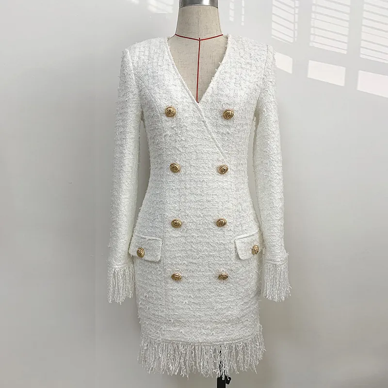 Elegant Winter White Sheath Dress: Long Sleeve, Double Breasted. Shop Now!  Premium Quality. from Dhgate Basic & Casual Dresses