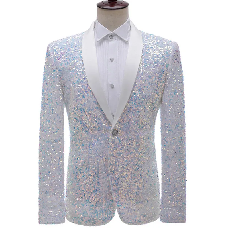 Mens silver sequin tuxedo jacket on sale