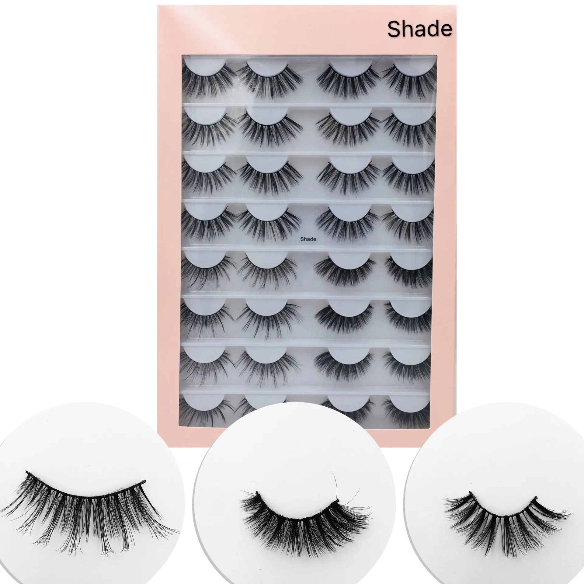 16 pares 15-20mm Natural 3D kit cílios falsos cílios falsos maquiagem Mink Lashes Extensão Mink cílios