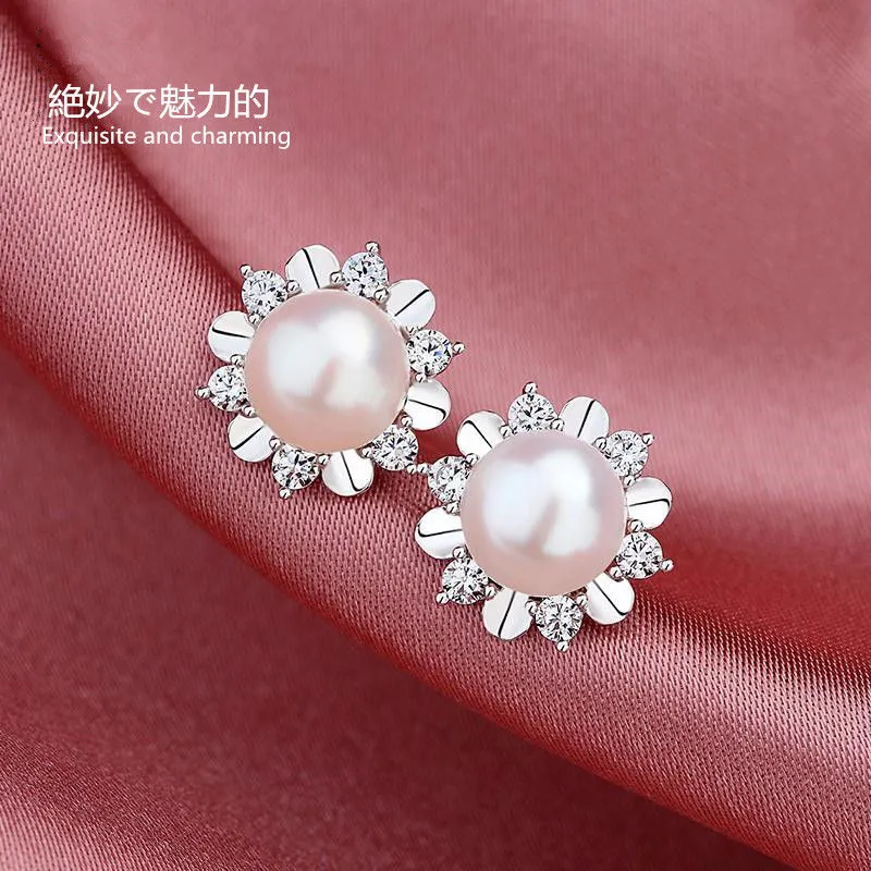 Gros-boucles d'oreilles Designer Charms Perle boucles d'oreilles Convient pour la fête de rassemblement social Charme Bijoux d'oreille 925 Argent Ohrringe mariage À la mode