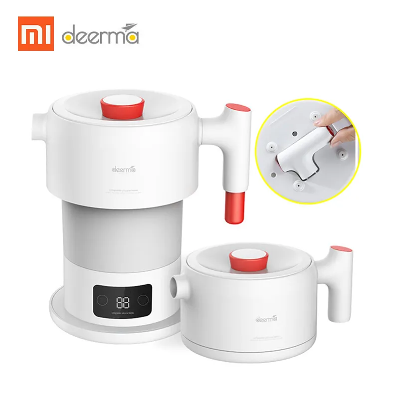 Xiaomi Deerma Elektrischer Wasserkocher, zusammenklappbarer Wasserkocher, intelligenter Flask-Topf, automatischer Abschaltschutz, 0,6 l Wasserkocher, Teekanne für Reisen nach Hause