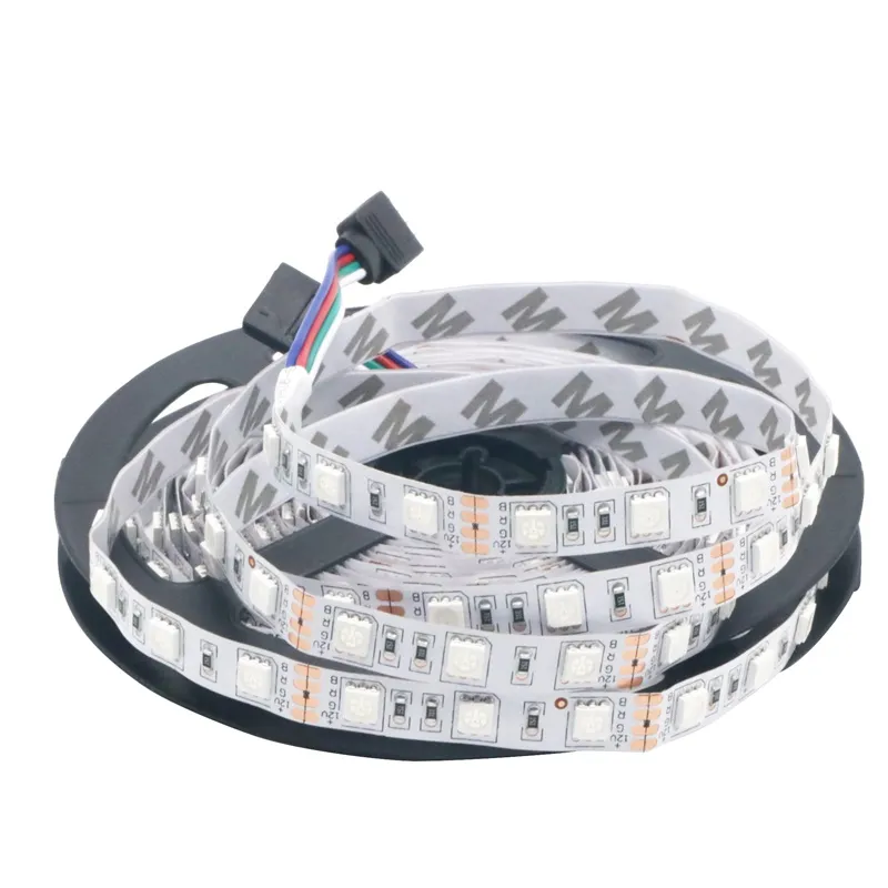 12V LED Strip Light SMD 5050 RGB No مقاوم للماء 60led/M سلسلة LED مرنة لعيد الميلاد ديكور المنزل