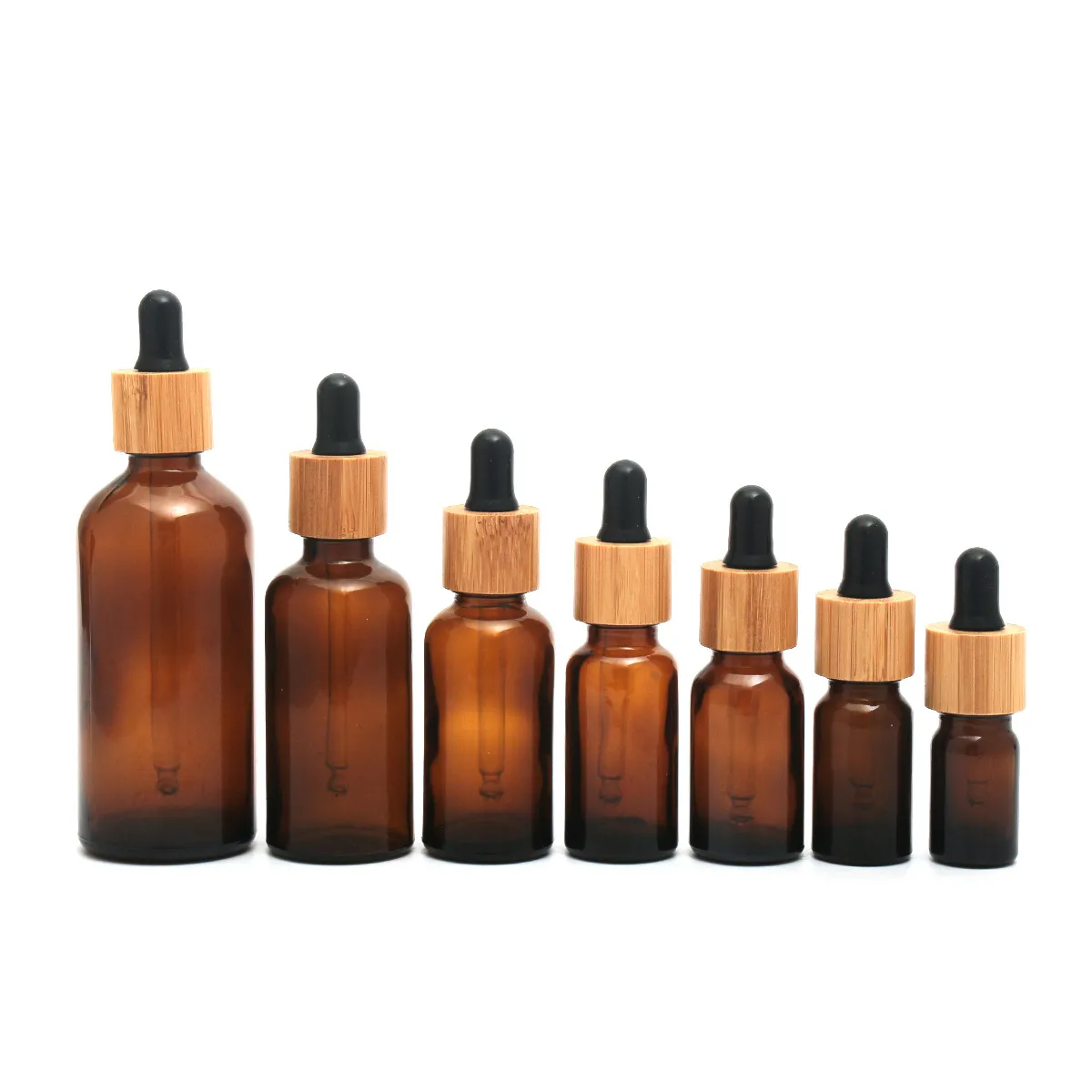 10ML 30ML 50ML الخيزران كاب البني زجاج القطارة زجاجة السائل الكاشف ماصة زجاجات العين بالقطارة الروائح والزيوت العطرية العطور زجاجات