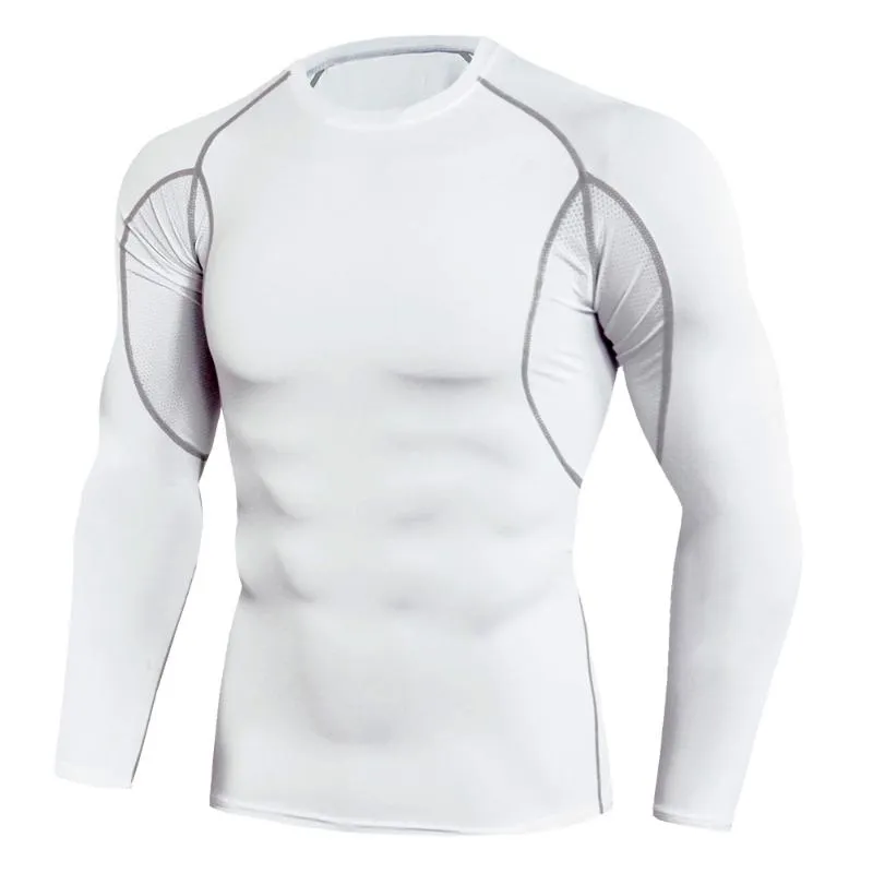 Män skjorta kompression lager bas snabb torr långärmad träning cykling gym fitness sport bodybuilding under-wear t-shirt