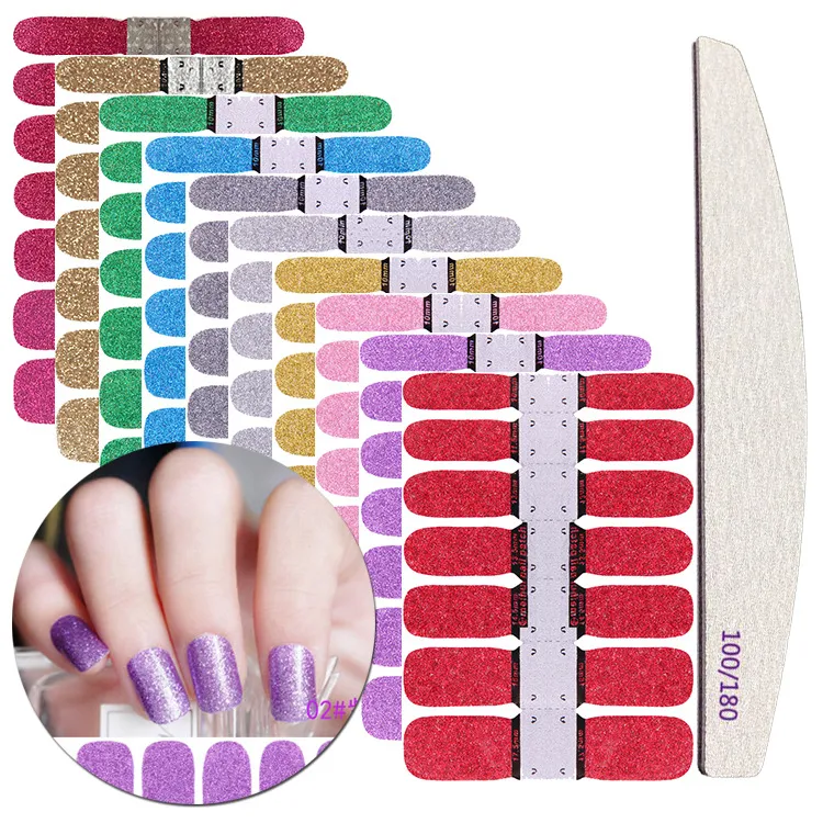 Multi Дополнительные Флэш Порошок Чистый Цвет Ногтей Польский Наклейка Личность Мода Новый Стиль Наклейки Nails Наклейки Ногтей Наклейки Ногтей