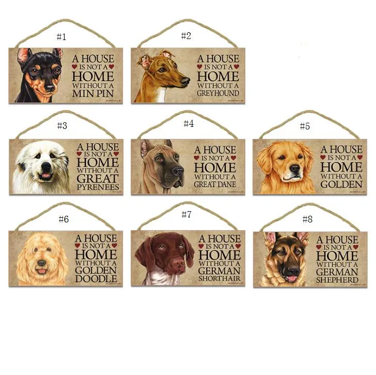 Dog Tags Rectangular Wooden Pet Dog Accessories Lovely Friendship Animal Sign Plaques Rustic Wall Decor Home Decoration SN1519