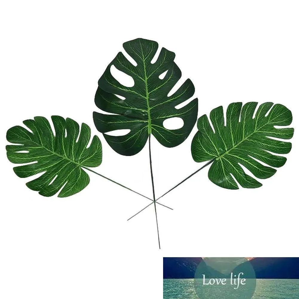 하와이 테마 파티 웨딩 크리스마스 장식 4 개 크기에 대한 인공 잎 열 대 야자수 잎 시뮬레이션 잎