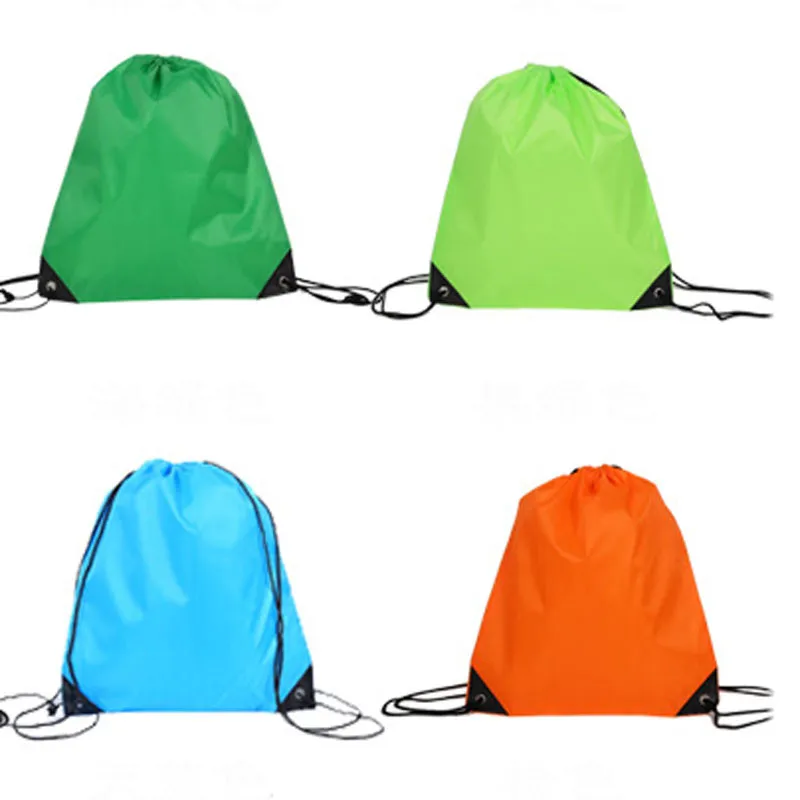Portable D210 Polyester cordon sac à dos couleur unie sport mode chaîne pliant sacs à cordon poignée de rangement sacs VT1628