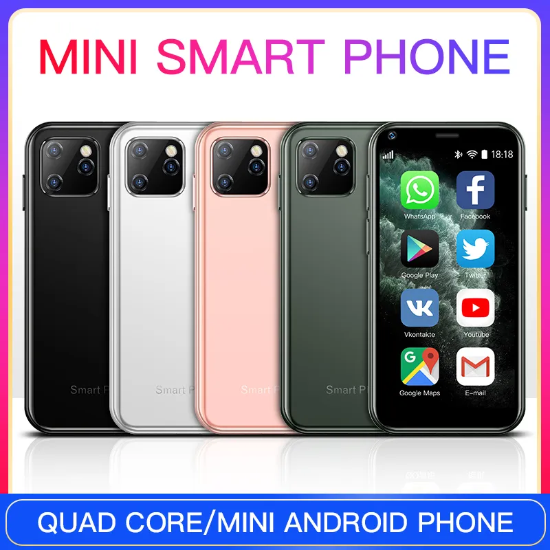 Super Mini SOYES XS11 Android 6.0 Handys 3D Glass Slim Body Dual Sim 1GB 8GB Quad Core 1000mAh Google Play Market Süßes Smartphone