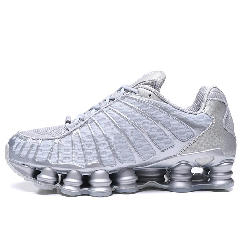 Nike clearance shox plateadas