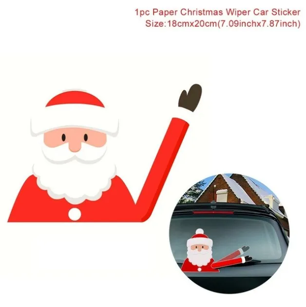 1 pièce Autocollant de voiture d'essuie-glace de Noël Mignon Père Noël ou  neige agitant essuie-glace autocollant d'essuie-glace créatif, pour  voitures