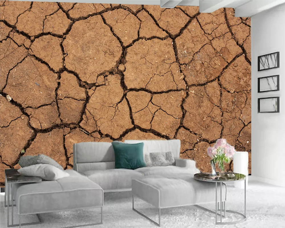 3d Modern Wallpaper 3d Wallpaper Walls Dry Cracked Red Land Premium