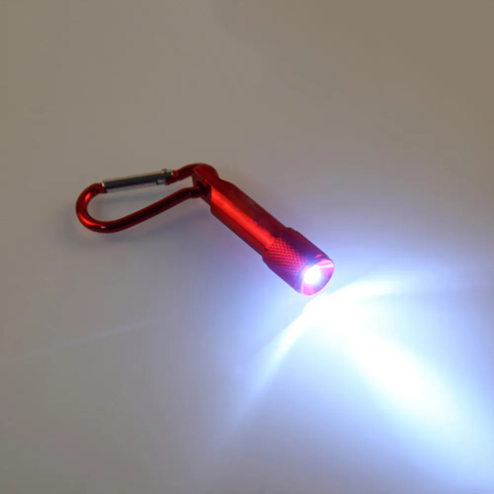 Mini LED Gadget Flashlight Aluminum Alloy Torch Flashlights With Carabiner Ring Keyrings Key Chain Gifts 