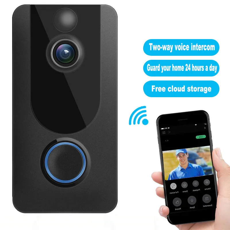EKEN V7 1080P Smart WiFi Video camera Doorbell Visual Intercom Night Vision IP Wireless Security Camera Free Cloud storage