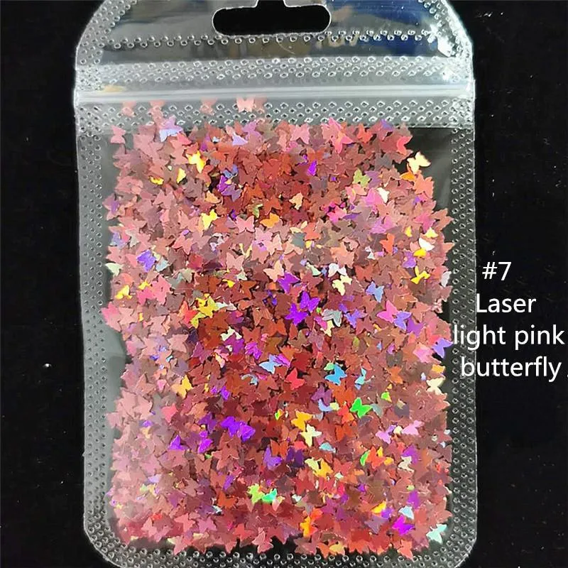 Nail Art Glitter Sequins Butterfly Maple Leaf Laser Star Flakes 3D Silver Gold Sequins Polish Manicure Nail Art Decorations Accessories