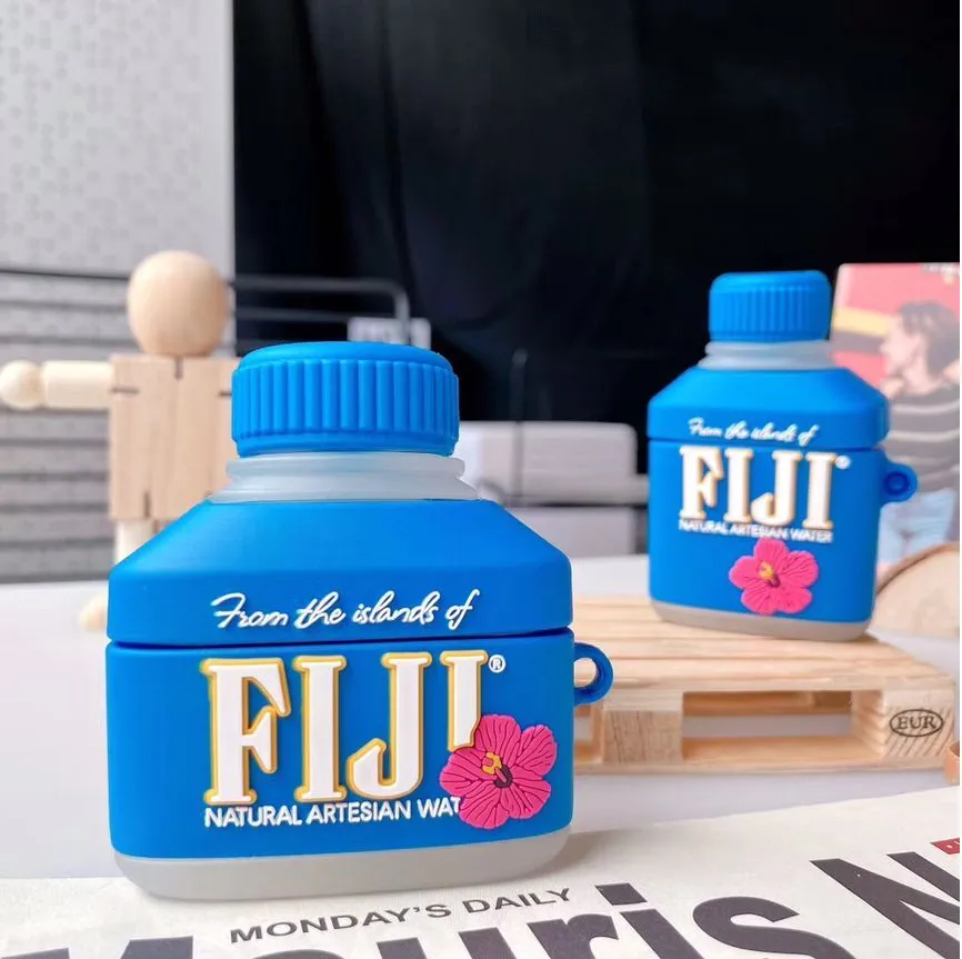 Étuis mignons 3D pour boissons à l'eau de FIJI pour AirPods 3, housse de Protection pour casque