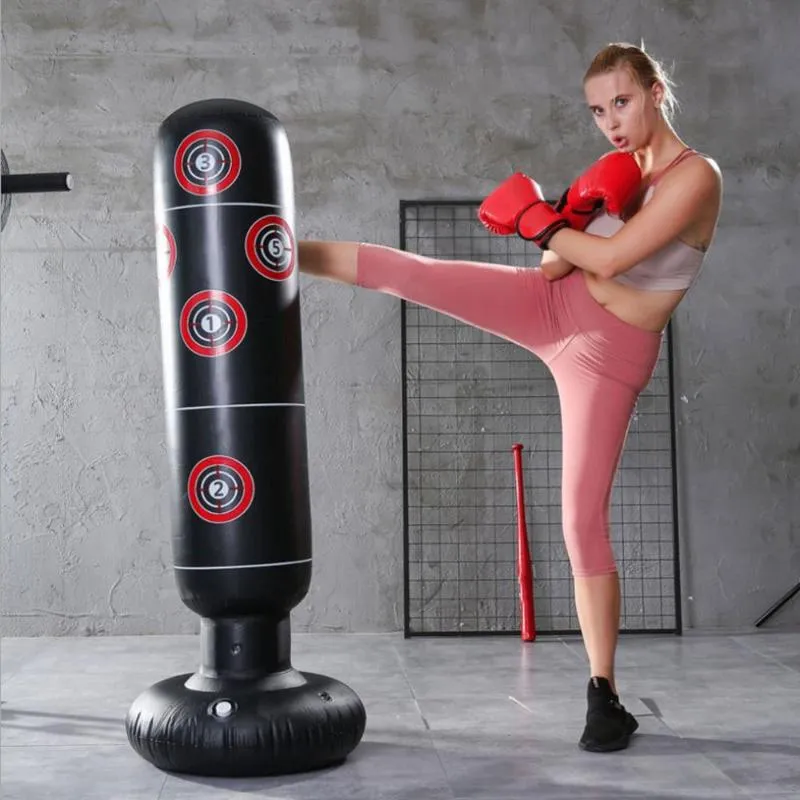 Boxing Punching Bag Boxing Muay Thai Inflatable Tumbler Decompression Punching Sandbag for Kid Adult Force Core Training Tool279b