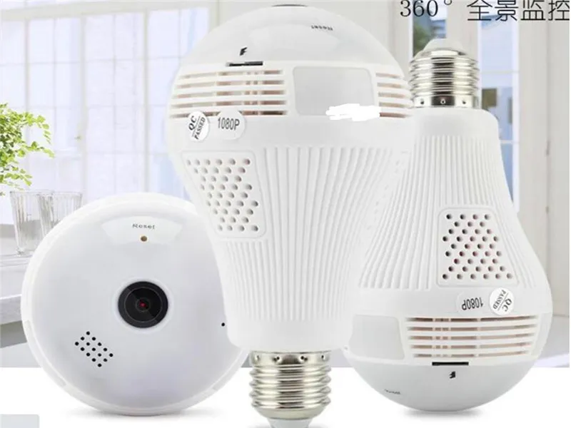 360 Degree Panoramic Bulb WIFI IP Camera 1080P Fisheye Panoramic Bulb Lamp CCTV Camera Wireless Network