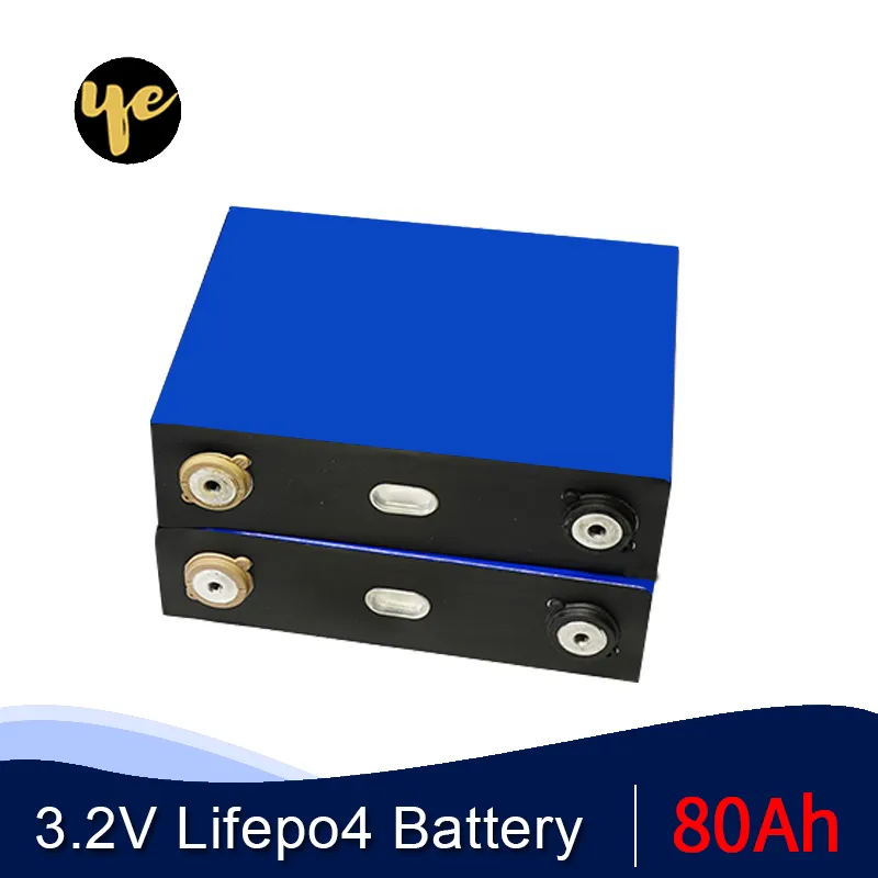 4PCS 3.2V 80AH LIFEPO4 Cell Hög kapacitet 12.8V Inte 100Ah Batterier för DIY Batteri Pack Solar Power Panel EBIKE 12V 85AH