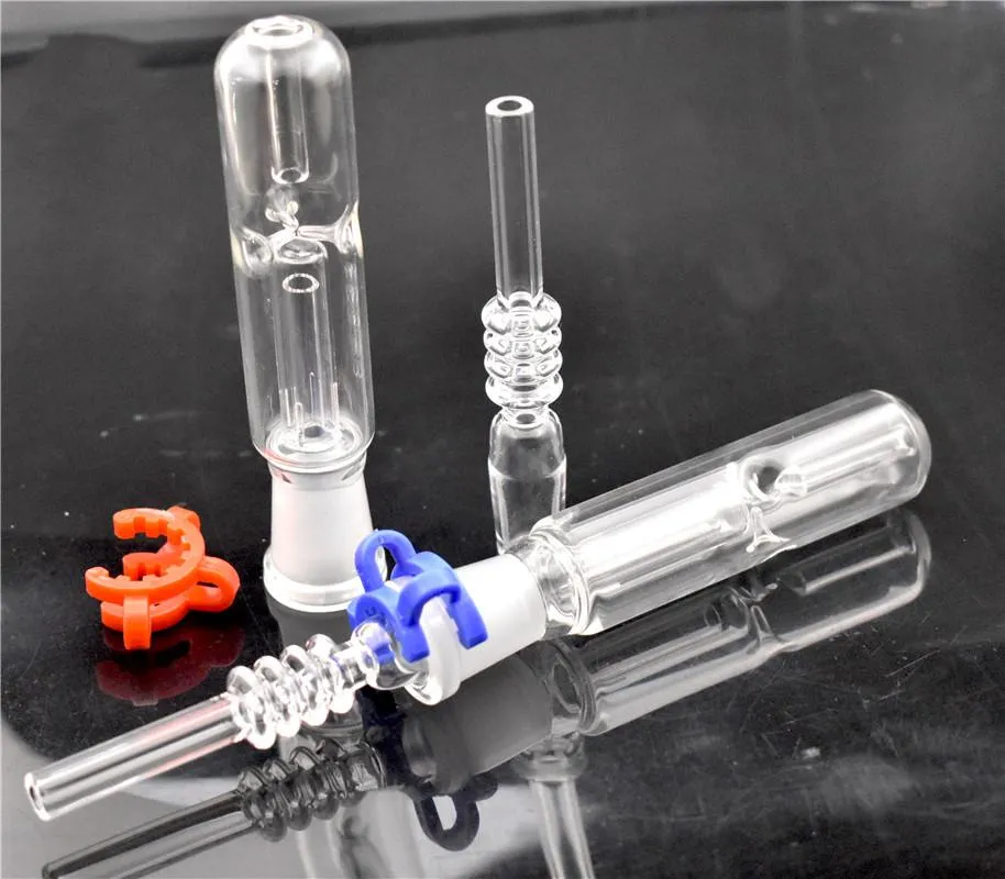 석영 팁이있는 유리 수집기 키트 Dab Straw Oil Rigs 미니 재활용 물 파이프 봉 흡연 액세서리 Dab rig