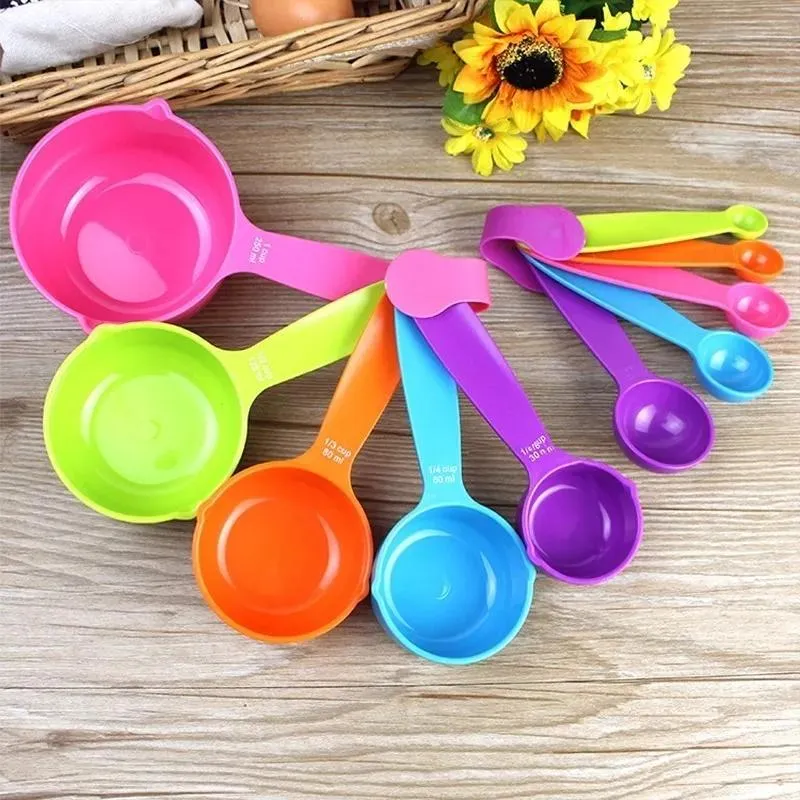 Measuring Cups And Measuring Spoons Set, Plastic Kitchen Cooking