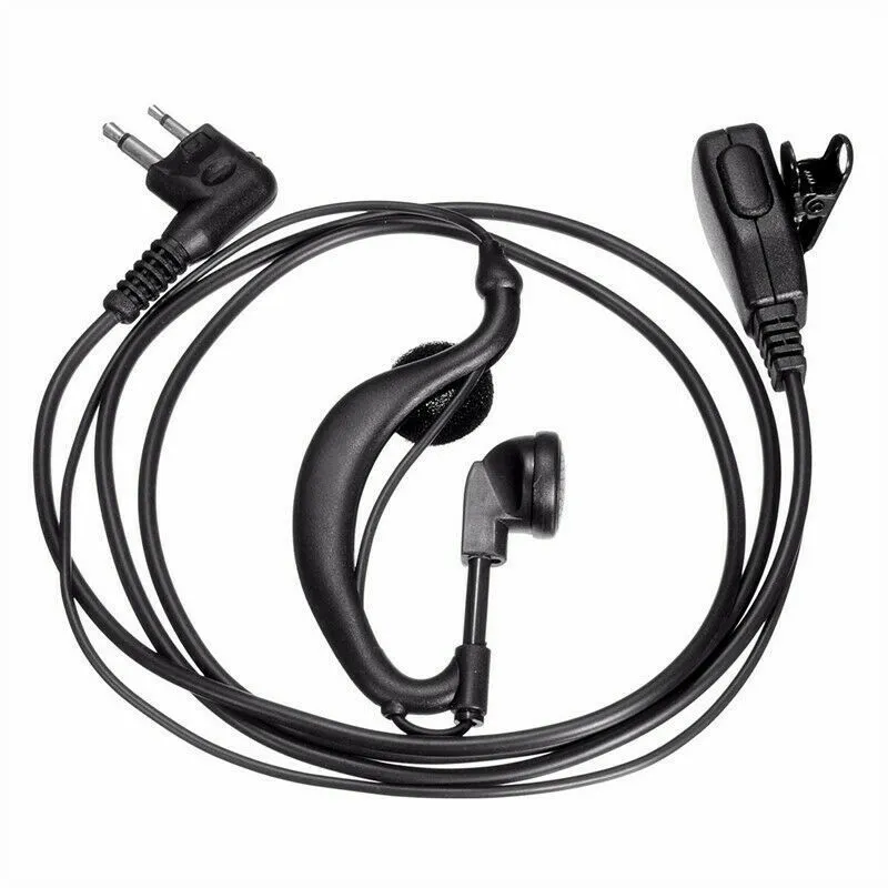 90cm G-Shape Headset Earpiece Headphone With Mic For Walkie Talkie CP040 2 H3Y8