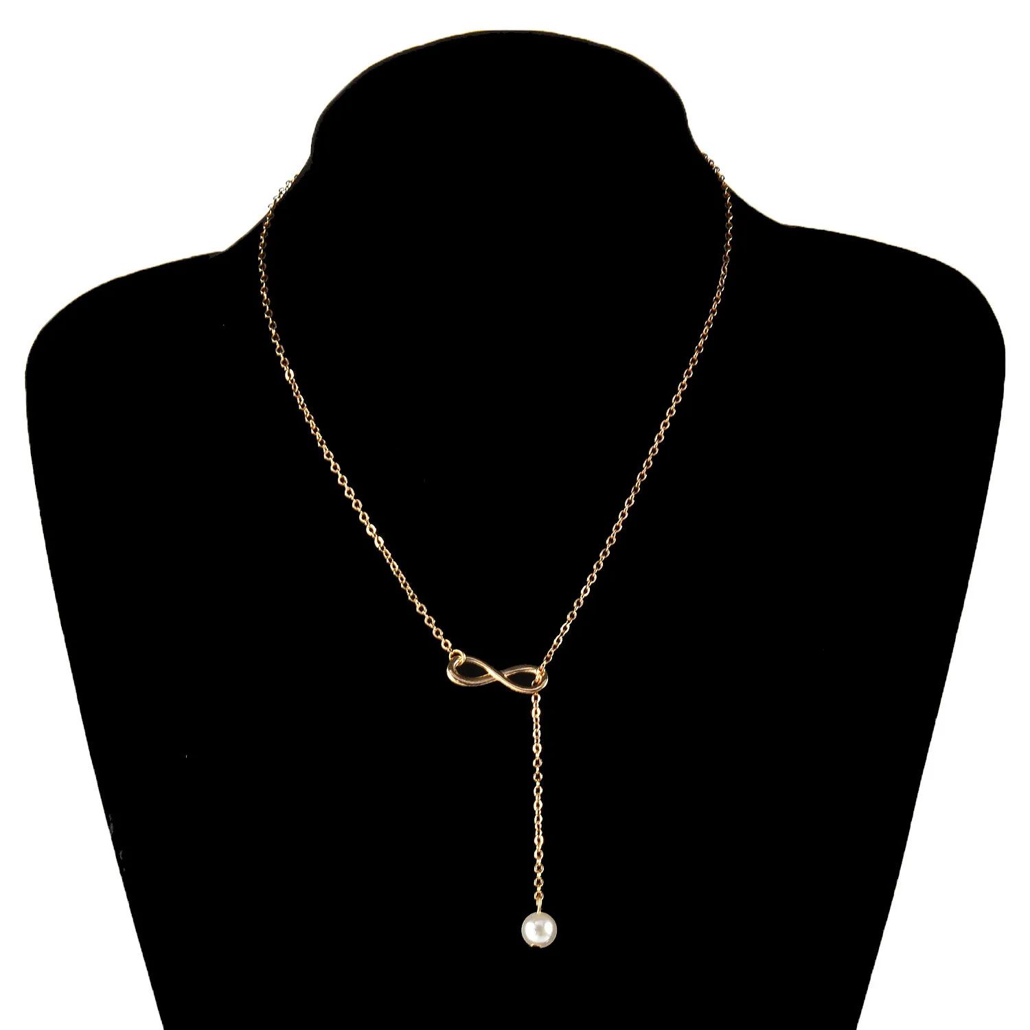 Geben Sie Schiff frei 20 teile/los Unendlichkeitssymbol 8 Glücksperlenanhänger Halskette Frauen Gold Silber Kette Böhmischer Chocker Halskettenschmuck