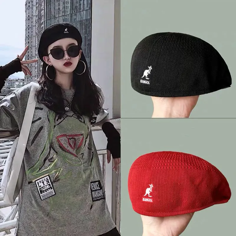 2020 new summer handmade fine kangaroo woven ladies mesh beret cap British retro ladies casual hat foldable hat237Y