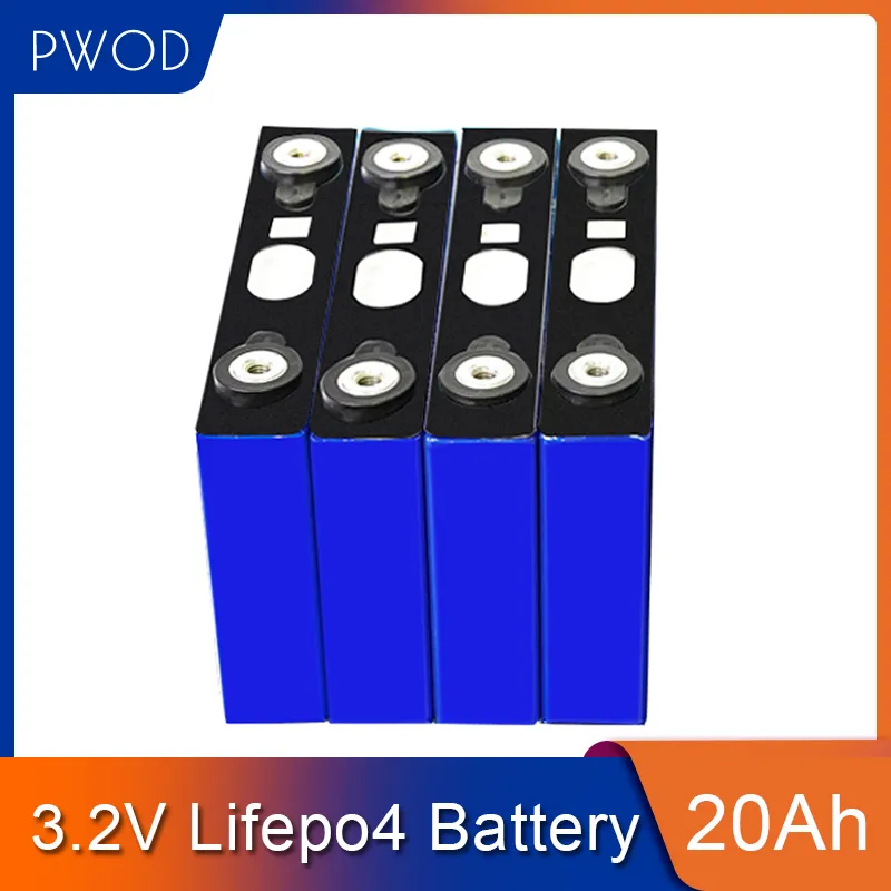 4PCS 3.2V Li-Polymer Cell 20AH Uppladdningsbart LIFEPO4 Batteri 12V 20A-celler för Pack EV Marine RV Golf E-Bike Ups Power Convertor