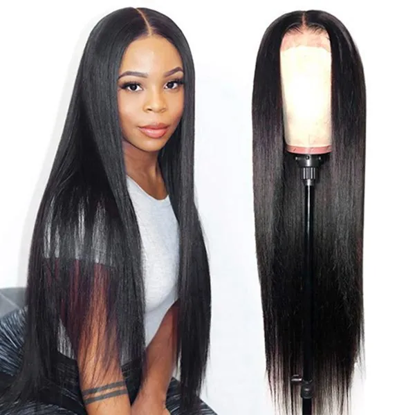 Ishow 28 30inch Brazilian Water Loose Deep Straight Long Human Hair Wigs Middle Part Peruvian Curly None Lace Wigs Indian Hair Body