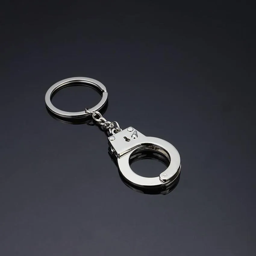 Handcuffs Shaped Key Chain Keyfob Keyring Mini Small Pendant Hook