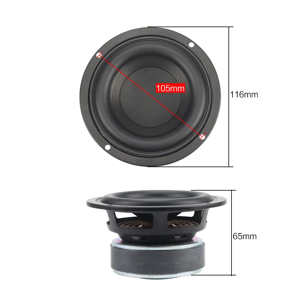 Freeshipping 4 inç 40 W Yuvarlak Subwoofer Hoparlör Woofer Yüksek Güç Bas Ev Sineması 2.1 Subwoofer Ünitesi 2 Crossover Hoparlörler DIY 1 ADET