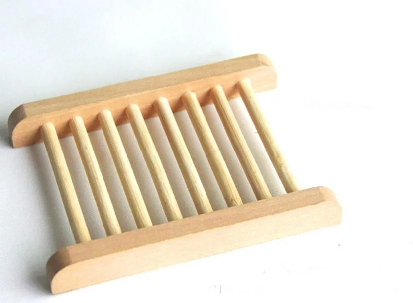 Wholesale 100PCS Natural Wooden Soap Dish Wooden Soap Tray Holder Storage Soap Rack Plate Box Container for Bath