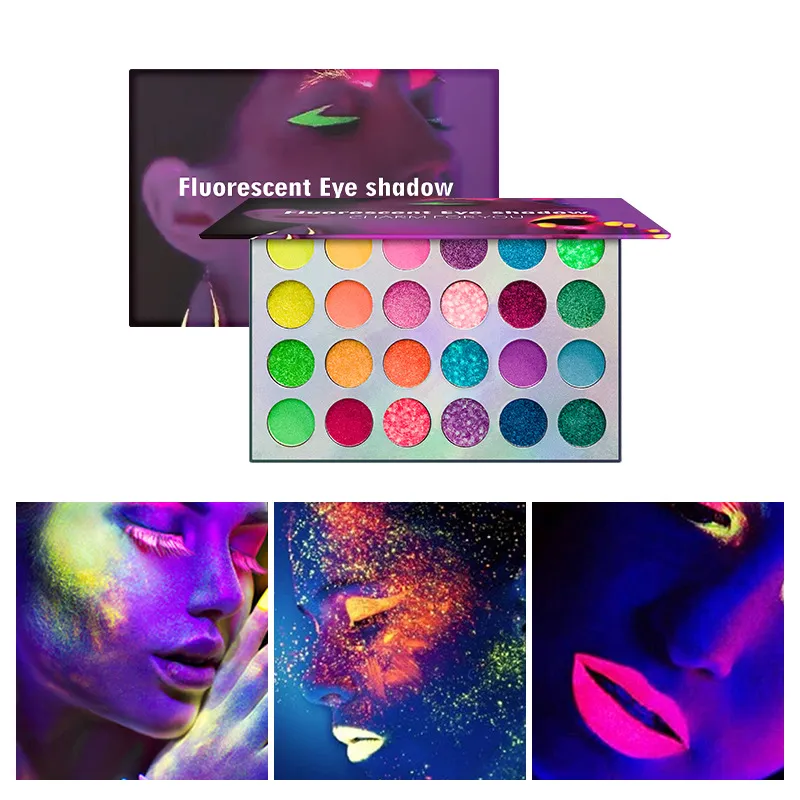 24 Colors Eyeshadow Matte Glitter Shimmer Eye Shadow Palette Fluorescent Eye Shadow Palette