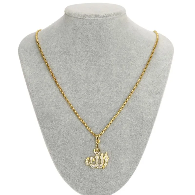 Pendant Necklaces Fashion Trend Islamic Necklace Crystal Muslim Long Chain Men Women Jewelry Accessories