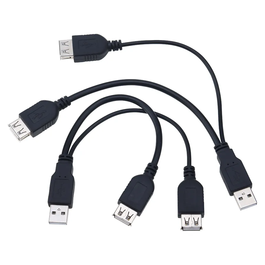 USB 2.0 수컷에서 2 개의 이중 전원 공급 장치 USB 여성 스플리터 확장 케이블 허브 하드 디스크 프린터 용 코드