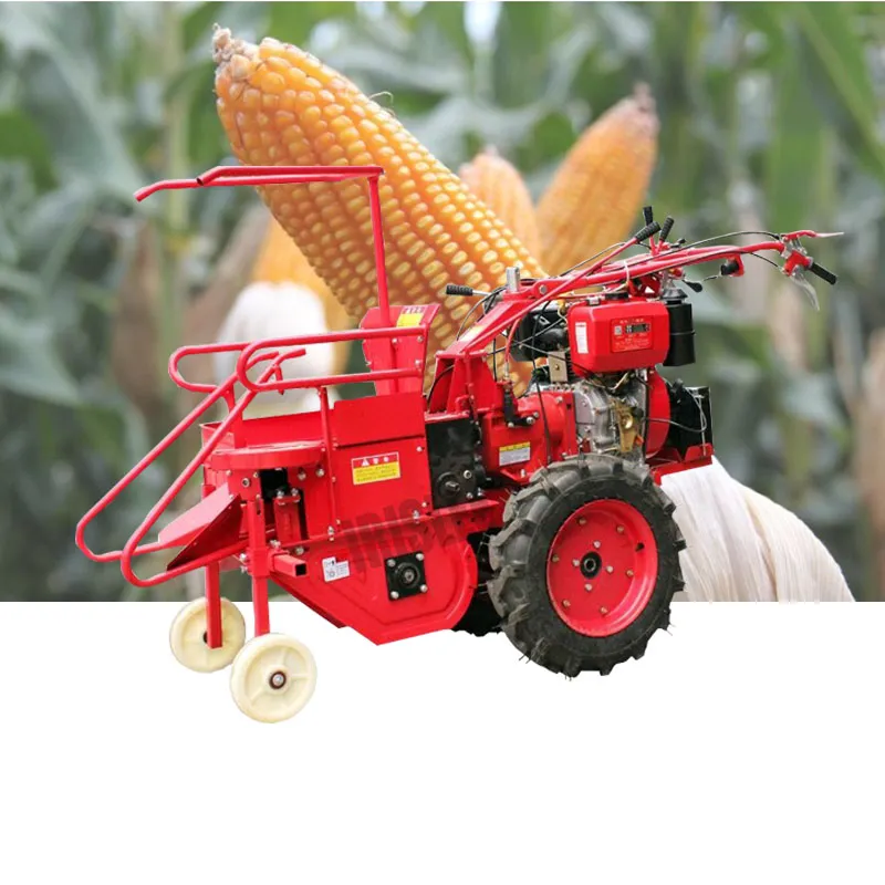 LEWIAO Hand Push Diesel Gasoline Engine Driven Single Row Corn Harvester / Maize Reaping Machine for Sale