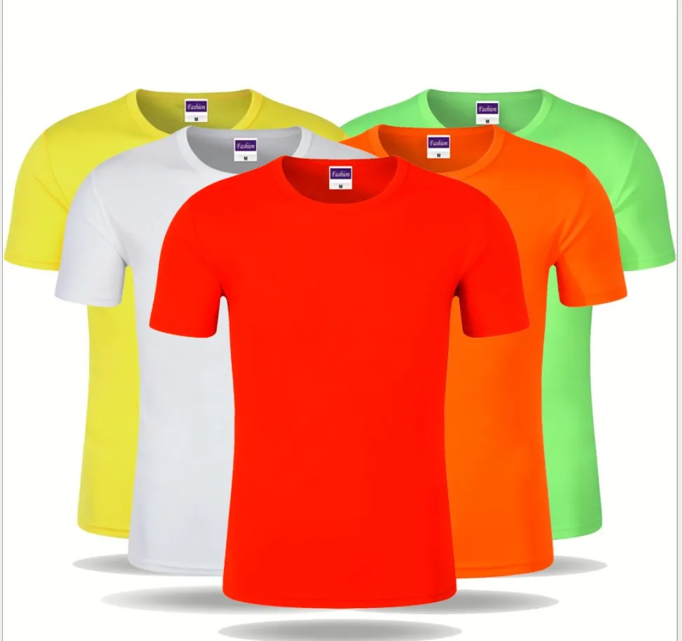 Round neck short-sleeved quick-drying clothes T-shirt advertising shirt printing logo custom marathon sports team clothing factory wholesale