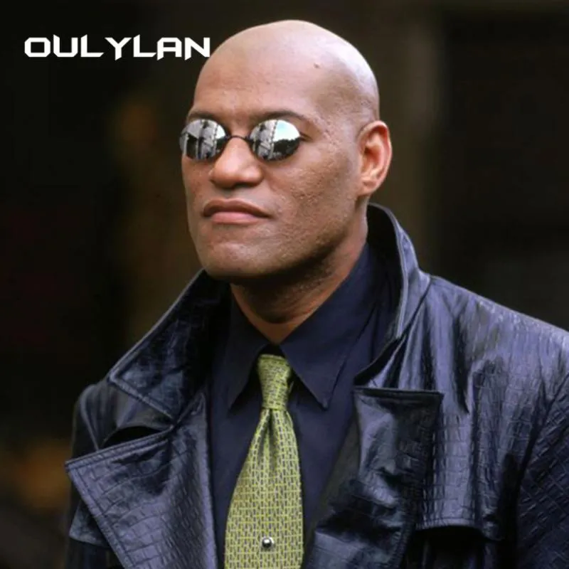 Oulylan Matrix Round Rimless Sunglasses Men Classic Clamp Nose Sun Glasses Mens Mini Frameless Brand Design Glasses